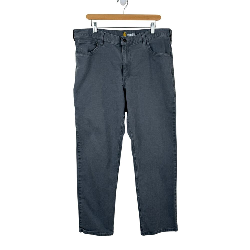 Carhartt Rugged Flex Pants Men's 38x30 Relaxed Fit Gravel Gray Canvas Workwear